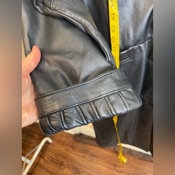 Vintage Jacqueline Ferrar Black Leather Women's trench Coat - Picture 9 of 16